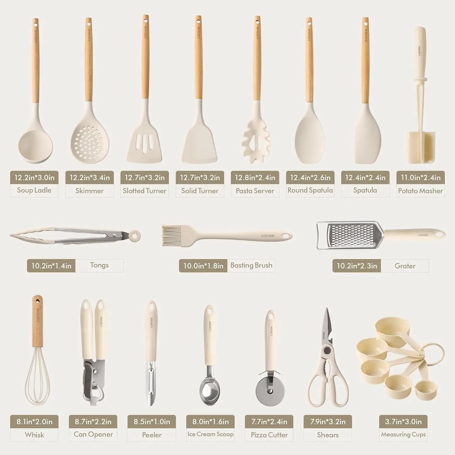 22pcs Silicone Cooking Utensils Set