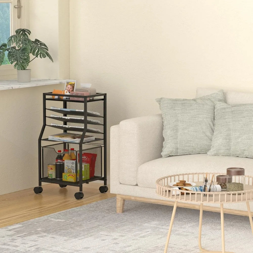 6-Tier Under Desk Rolling Organizer