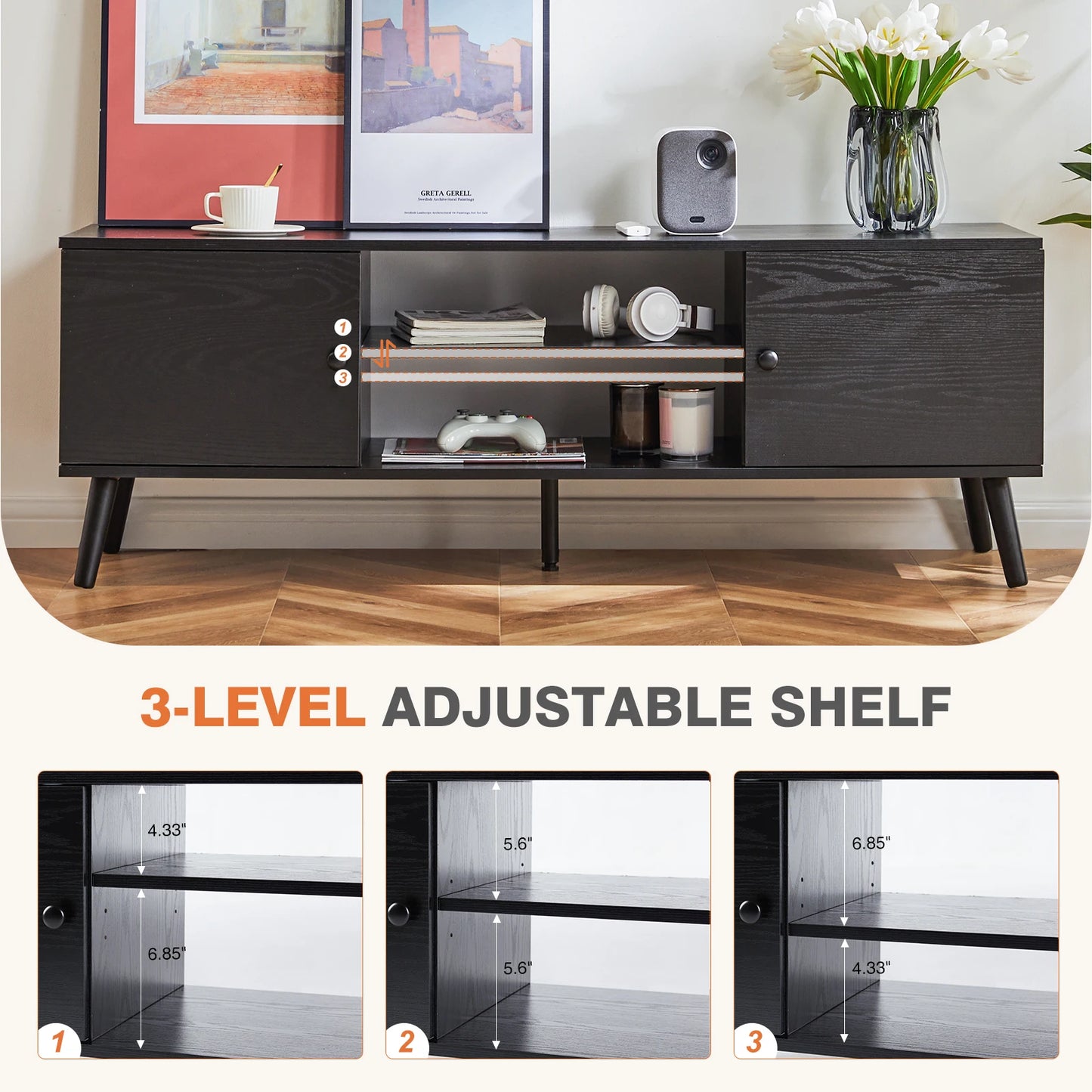 Entertainment Center with Adjustable Shelves