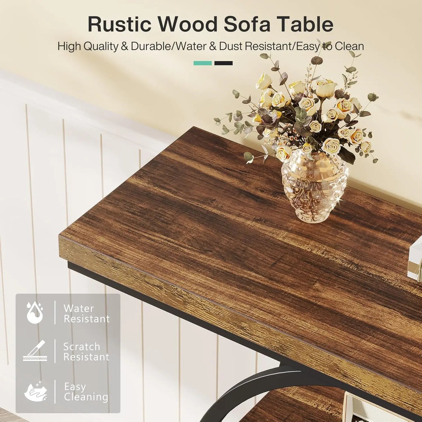 Industrial 4-Tier Console Table