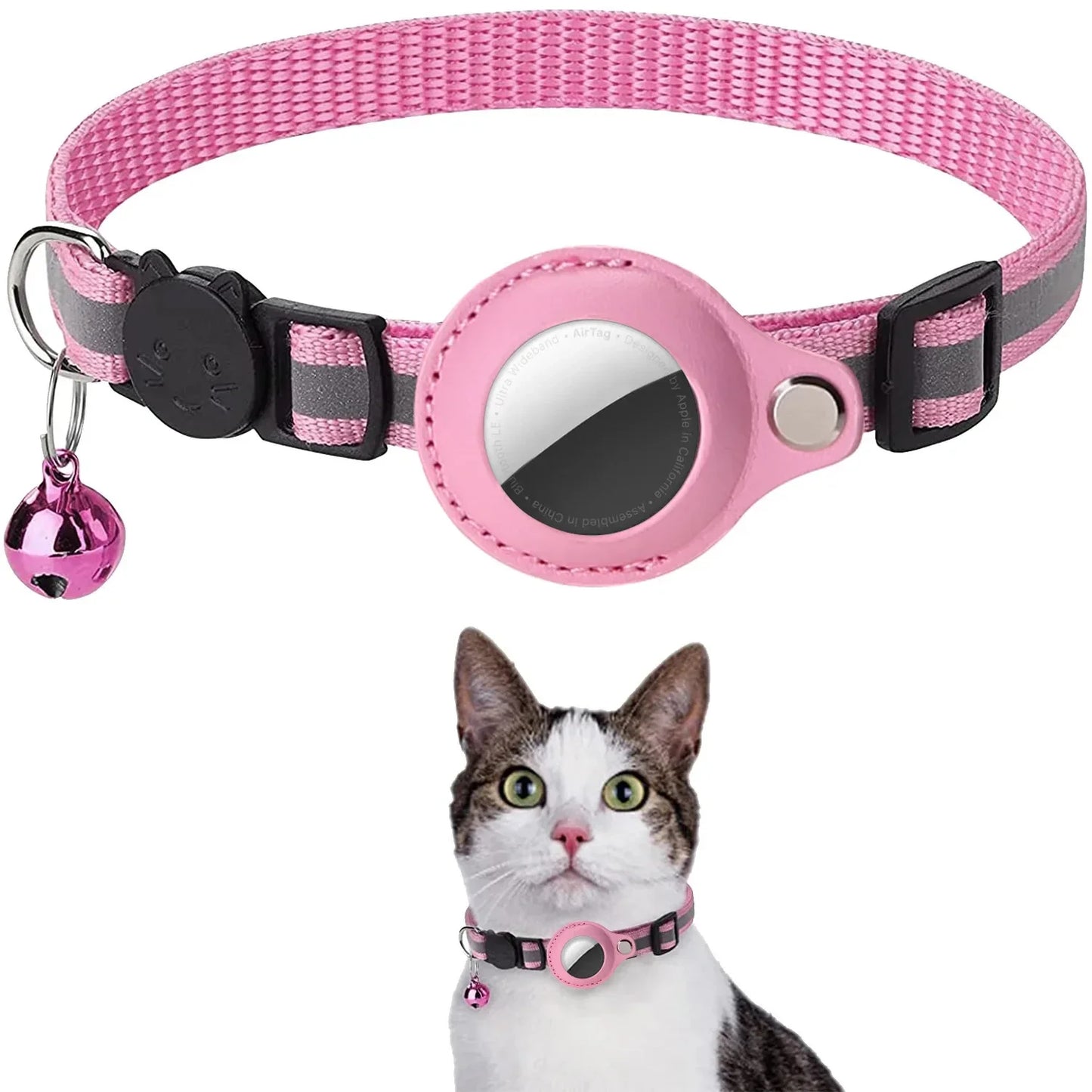 Adjustable Cat Collar w/ AirTag Slot And Reflective Strips