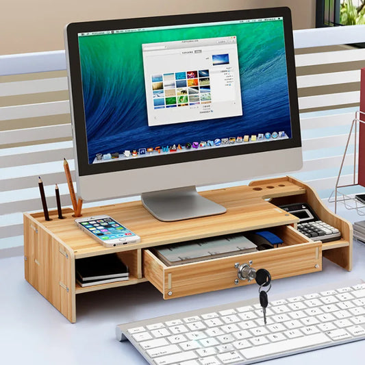 Monitor Stand with Storage Drawer