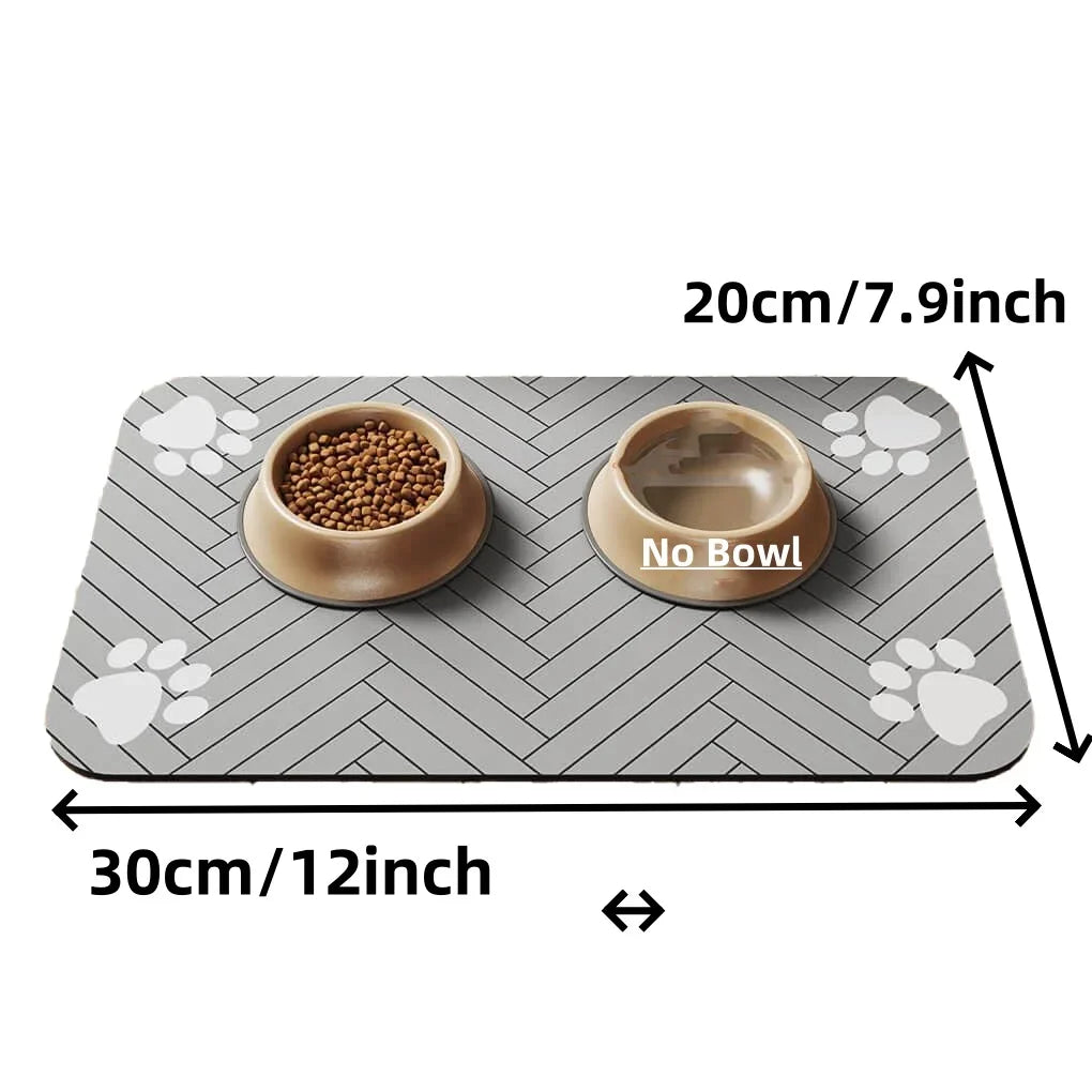 Quick Dry Pet Feeding Mat with Waterproof Rubber Backing