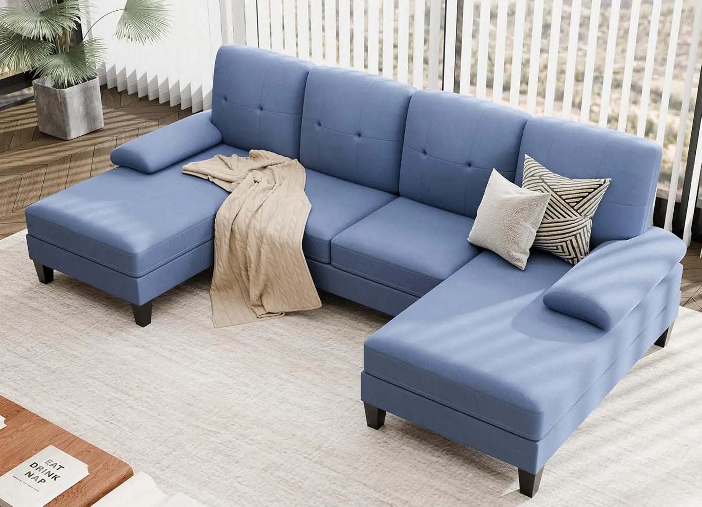 4 Seat U Shaped Sofa Sectional Couch