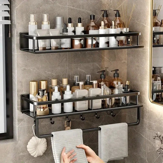 Wall-Mounted Aluminum Bathroom Essentials Rack