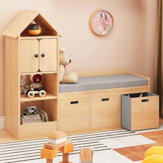 Kids Bookshelf with Reading Nook