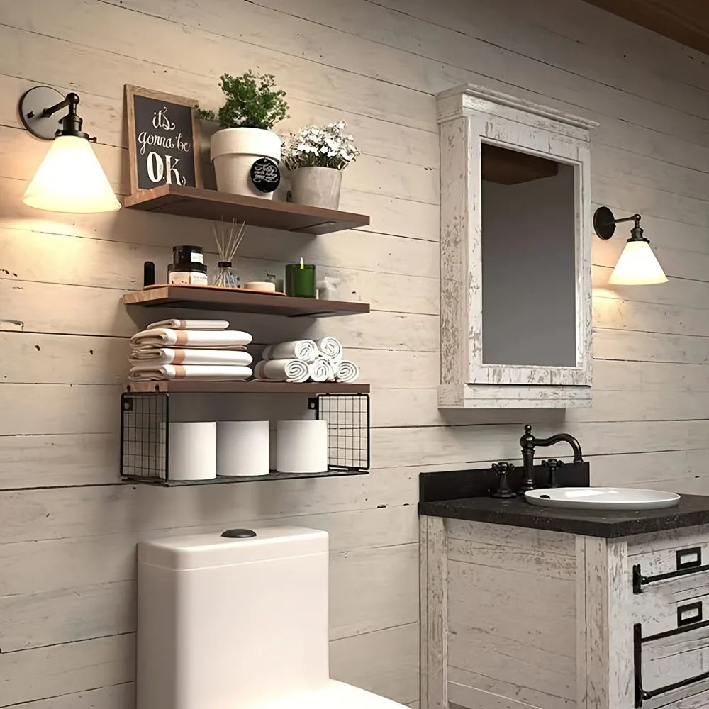 3 Set Wood Floating Shelves
