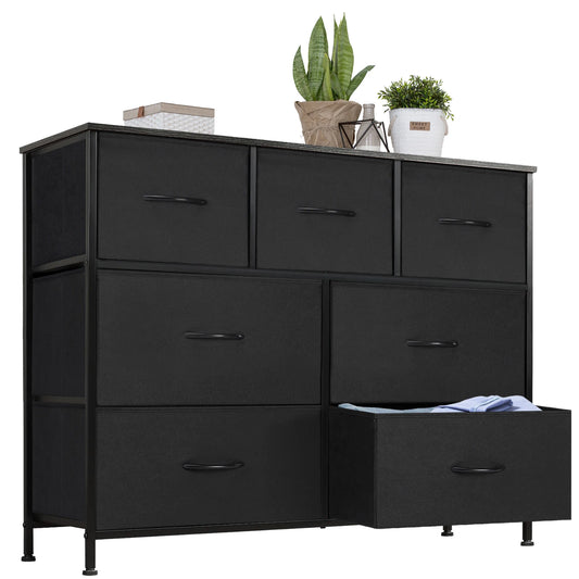 Bedroom Dresser With 7 Fabric Drawers