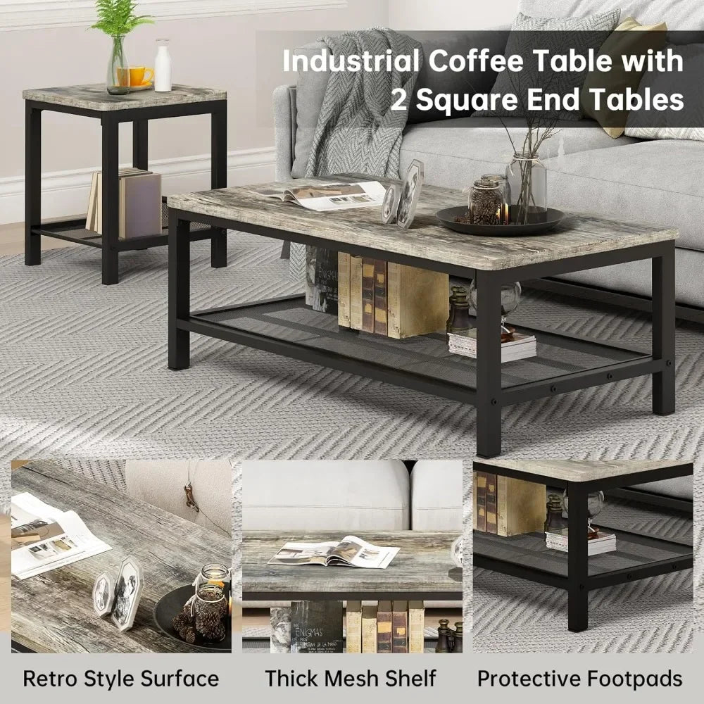 3 Pieces Living Room Table Set