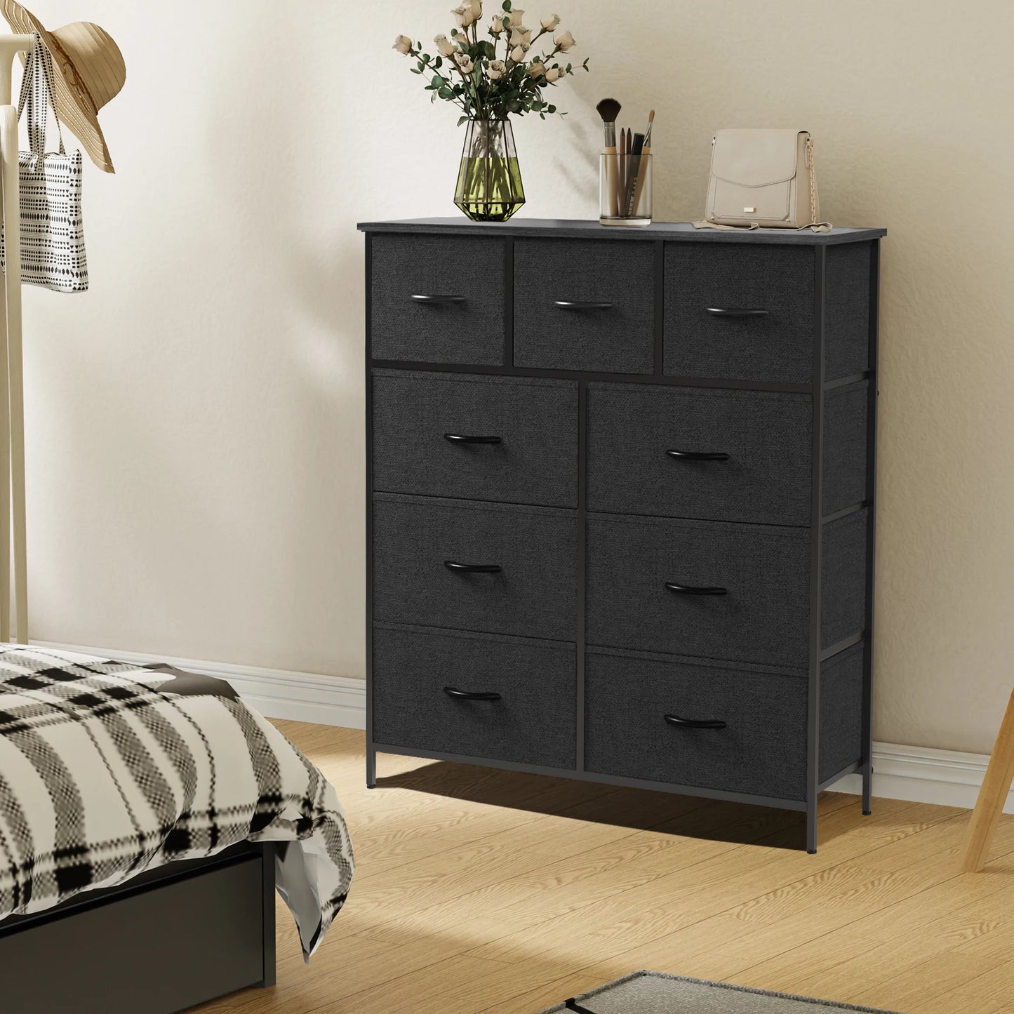 Dresser with 9 Fabric Storage Drawers