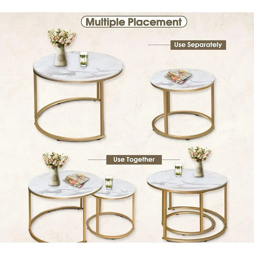 Circular Nesting Coffee Table - Set of 2