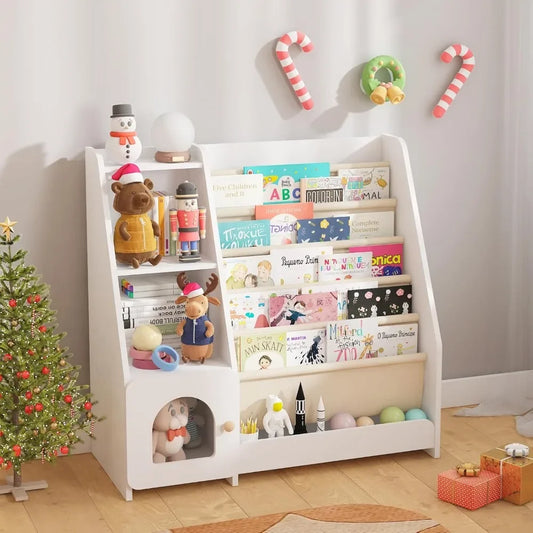 Kids Bookshelf and Toy Storage Organizer