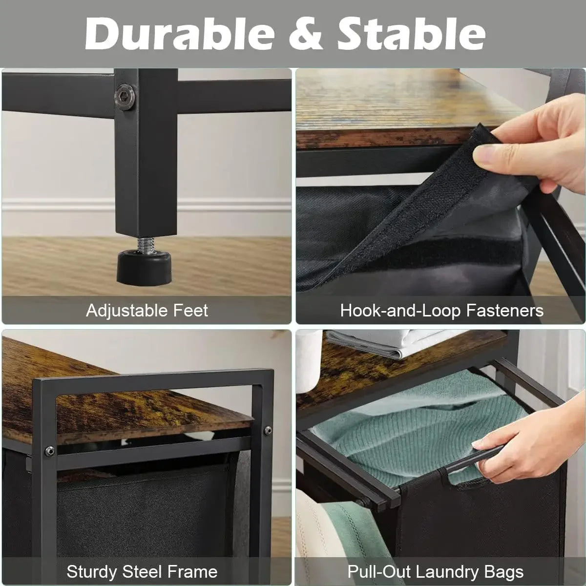 Laundry Sorter with 3 Removable & Pull-Out Sorting Bags