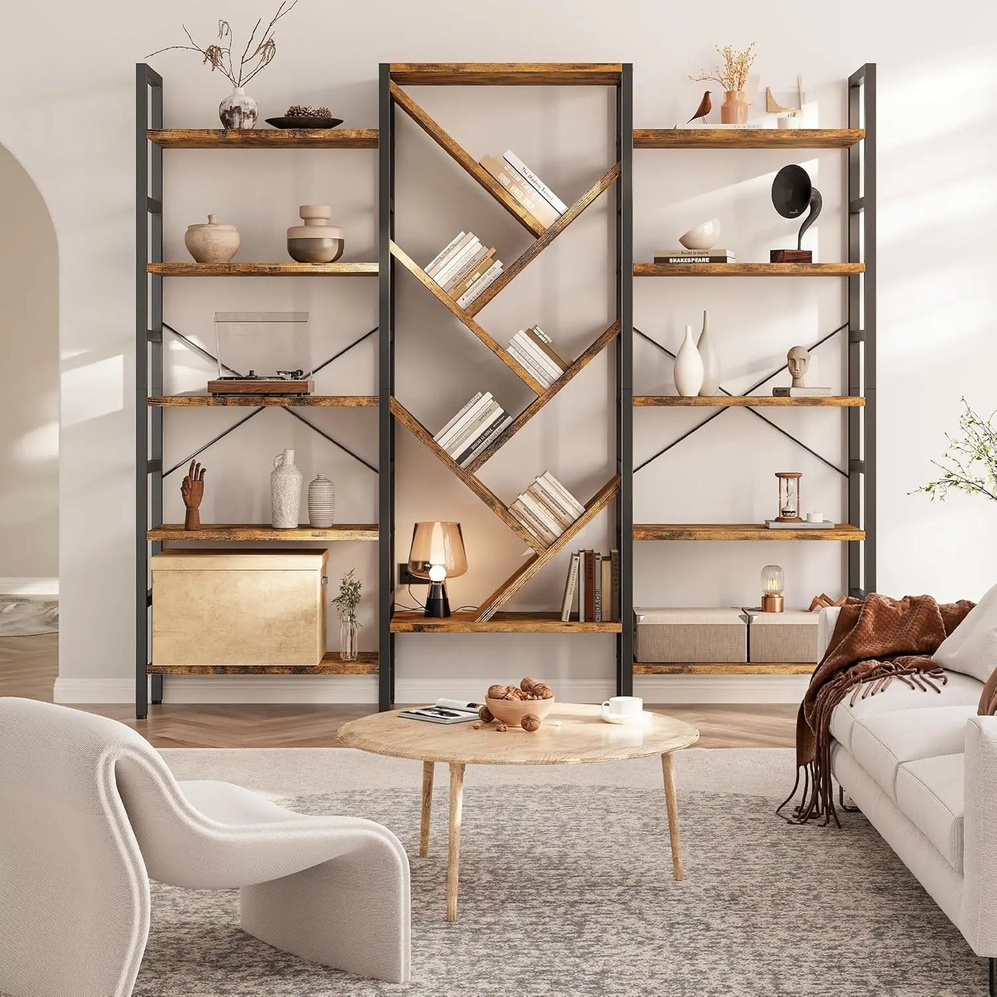 5 Tier Bookcase with 17 Open Display Shelves