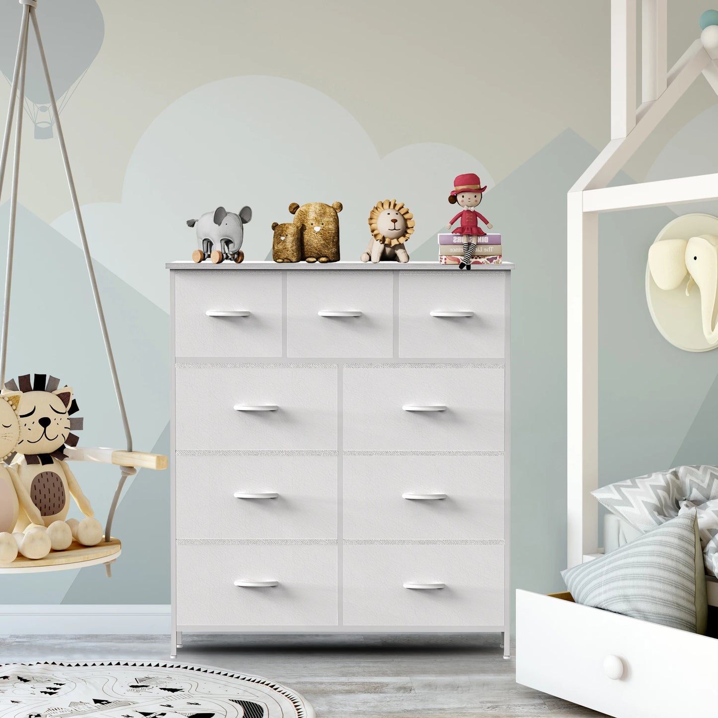 Dresser with 9 Fabric Storage Drawers