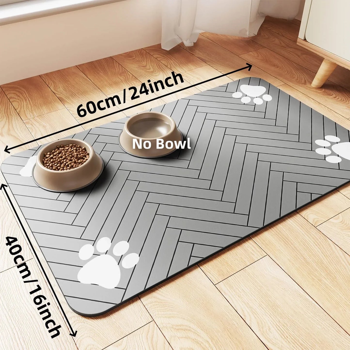 Quick Dry Pet Feeding Mat with Waterproof Rubber Backing