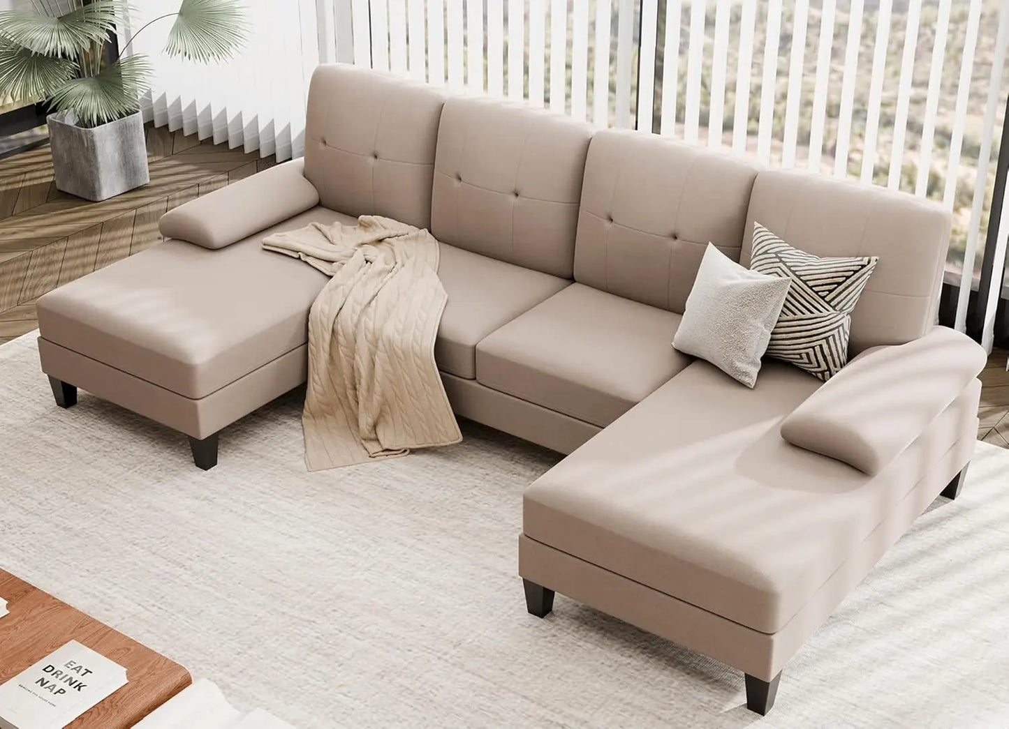 4 Seat U Shaped Sofa Sectional Couch