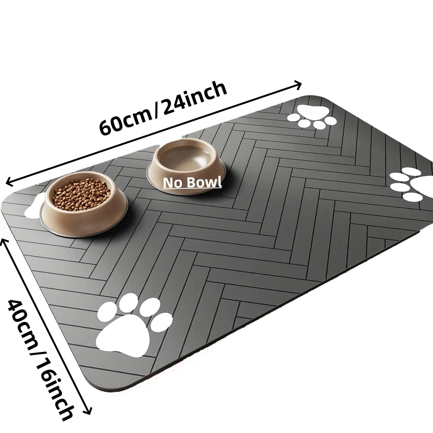 Quick Dry Pet Feeding Mat with Waterproof Rubber Backing